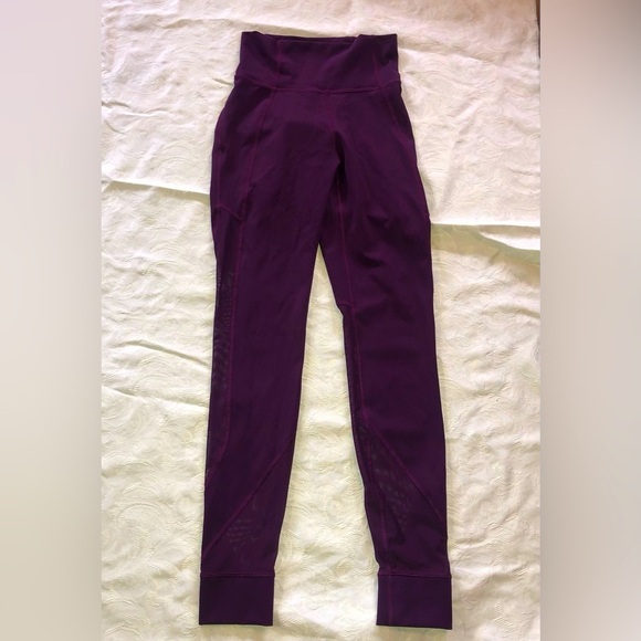LULULEMON Hot Like Agni Mesh Panel High Rise Leggings P30416 Purple Sz 4 - Picture 2 of 8